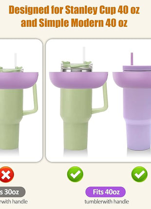 Snack Bowl for Stanley Cup 40 oz with Handle-Perfectly Compatible with Stanley Quencher H2.0 Tumbler 40 oz with Handle, Reusable Silicone Snack Tray, Stanley cup accessories (Orchid Snack Bowl)
