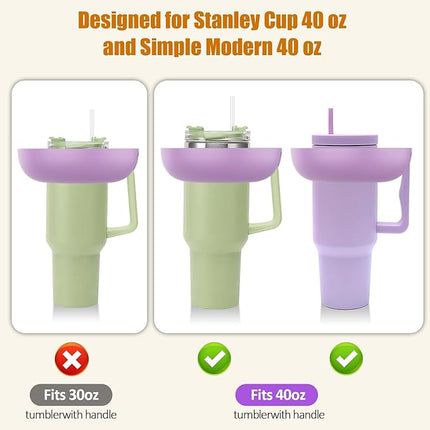 Snack Bowl for Stanley Cup 40 oz with Handle-Perfectly Compatible with Stanley Quencher H2.0 Tumbler 40 oz with Handle, Reusable Silicone Snack Tray, Stanley cup accessories (Orchid Snack Bowl)