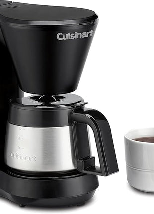 Cuisinart 5-Cup Coffee Maker with Stainless Steel Carafe, Coffee Machine with Removable Water Reservoir, Charcoal Water Filter, 30-Minute Keep Warm, and Brew Pause, DCC-5570NAS, Stainless Steel