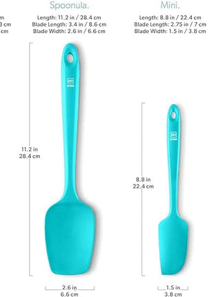 DI ORO Silicone Spatula Set - Rubber Kitchen Spatulas for Baking, Cooking, & Mixing - 600°F Heat-Resistant & BPA Free Silicone Scraper Spatulas for Nonstick Cookware - Dishwasher Safe (4pc, Teal)