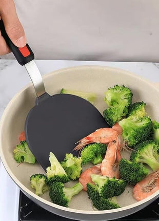 Hotec Silicone Spatula Turner for Nonstick Cookware, Cooking Spatulas 600°F Heat Resistant Large Flexible Rubber Spatula Set of 3, Kitchen Utensils for Flipping Eggs, Burgers, Pancakes, Crepes