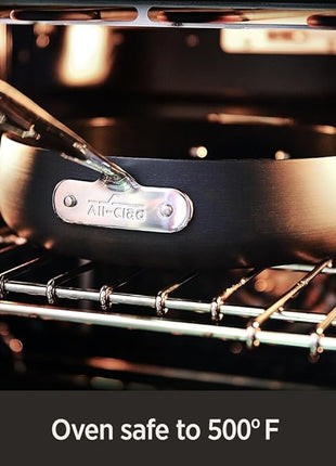 All-Clad HA1 Hard Anodized Nonstick Fry Pan 12 Inch Induction Oven Broiler Safe 500F, Lid Safe 350F Pots and Pans, Cookware Black