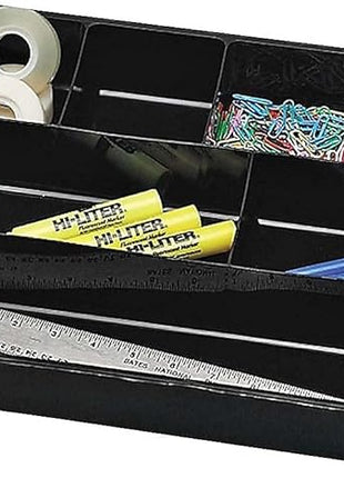 Rubbermaid Extra Deep Desk Drawer Director Tray, Plastic, 11.875 x 15 x 2.5 Inches, Black