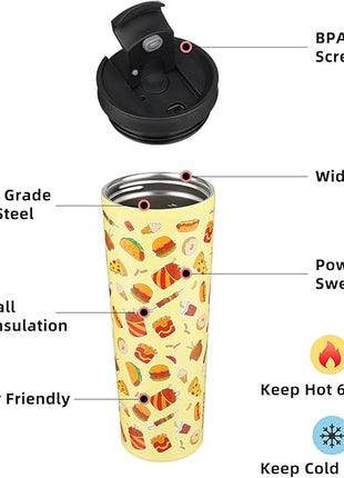 BJPKPK 30oz Tumbler With lid And Straw Stainless Steel Travel Coffee Mug Insulated Tumblers Cups,Yummy