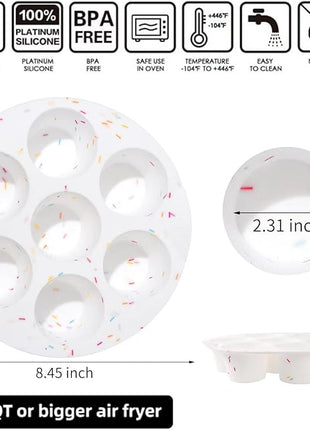 Silicone Egg Bite Molds Air Fryer Muffin Pan for Baking Non-Stick Silicone Egg Molds 7 Cups Air Fryer Cupcake Mold for Mini Muffins, Tart, Mini Cupcake BPA Free