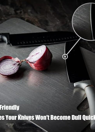 Titanium Cutting Board - 2025 New Upgrade 100% Pure Titanium Cutting Boards for Kitchen Double Sided Titanware Cutting Board,Hygiene Durable Dishwasher Safe Chopping Board,1PC (12"L x 9"W)