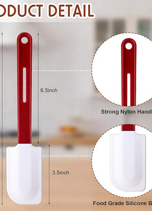 Set of 3 High Temp Silicone Spatulas Heat Resistant Rubber Commercial Heavy Duty Silicone Scraper Spatula with Handle for Kitchen Baking Cooking(10 x 2 Inches,Spatula)