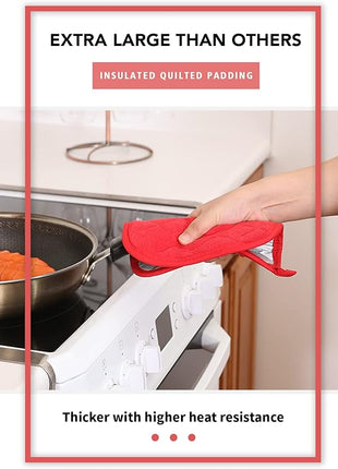 Joyhalo 6 Pack Pot Holders for Kitchen,Cotton Oven Holder with Great Heat Resistance,Non Slip Hot Pads for Kitchen Clearance,Red