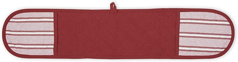 DII Double Strip Chef Kitchen Cooking & Baking Collection, Double Oven Mitt, 35x7.5, Barn Red