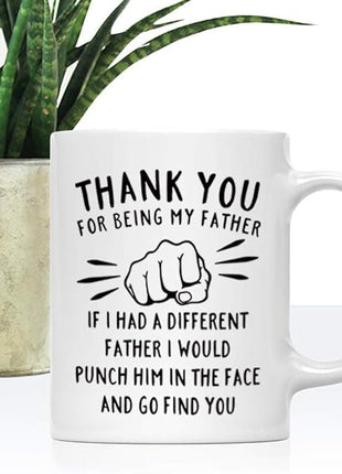 DQG CVT Best Dad Mug - Thank You for Being My Father Funny Coffee Mug - Fathers Day For Dad Husband - Unique Birthday Christmas Ideas For Him From Daughter, Son, Wife - Novelty Cup 11oz