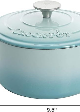 Crock-Pot Artisan Round Enameled Cast Iron Dutch Oven, 5-Quart, Aqua