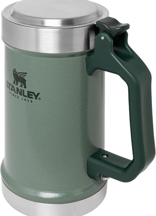 STANLEY Classic Bottle Opener Beer Stein 24 oz | Flip Up Lid and Heavy Duty Handle with Built In Bottle Opener | Insulated Stainless Steel Beer Mug | BPA-Free