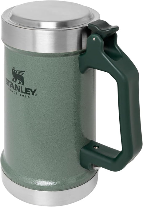 STANLEY Classic Bottle Opener Beer Stein 24 oz | Flip Up Lid and Heavy Duty Handle with Built In Bottle Opener | Insulated Stainless Steel Beer Mug | BPA-Free