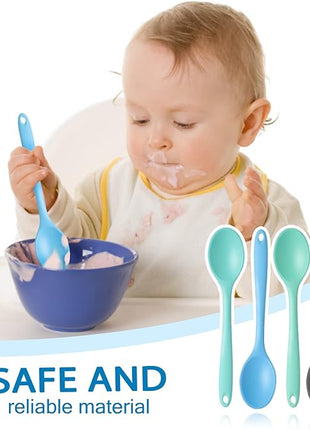 4 Pieces Small Silicone Nonstick Mixing Spoons, High Heat Resistant,Cooking Baking Spoons Set, Cooking Spoon for Mixing, Baking, Stirring, Turning, Scraping for Kitchen