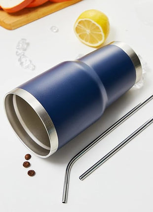 MEWAY 30oz Insulated Tumbler With Lids and Straws,Stainless Steel Double Vacuum Coffee Tumbler Cup, Brush, Durable Powder Coated Coffee Cup for Cold & Hot Drinks, Office, Travel(mixture,8 PACK)