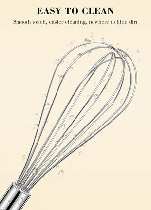 NileHome Stainless Steel Whisk Set 8" 10" 12" Kitchen Whisk Balloon Whisk Kitchen Wisk Wire Whisks for Cooking, Whisking, Blending, Beating, Stirring-3 Pack…