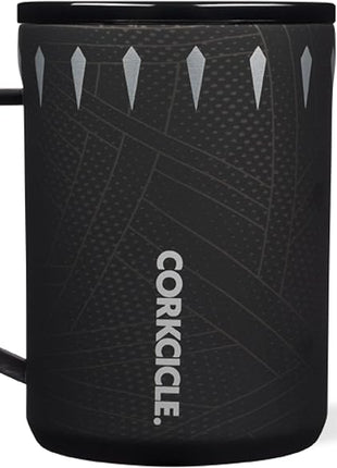 Corkcicle Classic Coffee Mug - Triple Insulated Stainless Steel for Travel - Shatter-Proof Lid - Keeps Drink Hot Over 3 Hours - Holiday Mug Gift - Great for Gifting Warmth - 16 oz - Black Panther