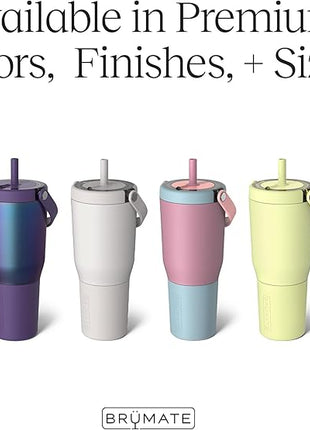 BrüMate Resa 35oz 100% Leakproof Travel Tumbler with Handle & Straw | Flexible SoftSip Straw | Silicone Sleeve for Durability | Stainless Steel | Cup Holder & Travel Friendly Water Bottle | (Mist)