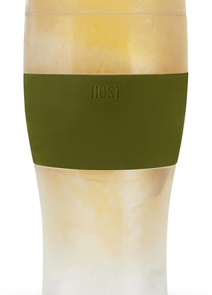 HOST Beer FREEZE Beer Glass Cups Set Drinking Glasses, Freezer Mugs with Gel Double Walled Cool Cups Plastic Multicolor 16oz Set of 4