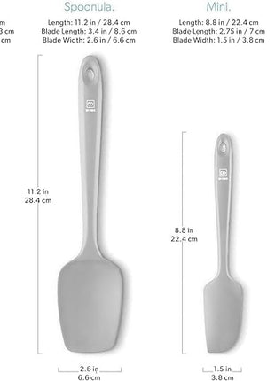 DI ORO Silicone Spatula Set - Rubber Kitchen Spatulas for Baking, Cooking, & Mixing - 600°F Heat-Resistant & BPA Free Silicone Scraper Spatulas for Nonstick Cookware - Dishwasher Safe (4pc, Stone)