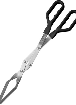 Shark BBQ Pitmaster Grill Tongs, 2X Stronger, Heavy-Duty for Big Hands & Large Cuts. Long-Reach Barbecue Grilling Tongs. Premium Stainless Steel Tong (Black)