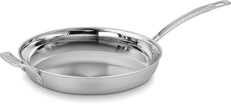 Cuisinart MultiClad Pro 12" w/Helper Handle Skillet, Inch, Stainless Steel