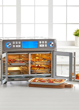 Emeril Lagasse Dual Zone 360 Air Fryer Oven Combo with French Door, 25 QT Extra Large, Cook Two Foods in Different Ways, Up to 60% Faster from Frozen to Finish