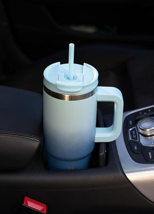 BJPKPK Insulated Tumblers With Handle And Straw 40 oz Stainless Steel Tumbler Cups With Lid,Day And Night