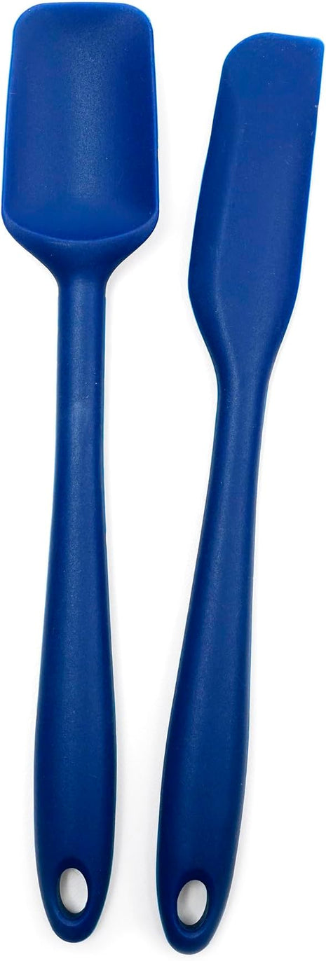 RSVP International Ela's Favorite Silicone Spatula, Blue, 8" | BPA-Free Silicone | Scrape Batters, Flip Eggs, Ice Cakes, & More | Dishwasher Safe & Heat Resistant | Cooking, Baking & More