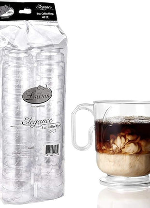 Lillian Signature Collection 40 Count Elegance Coffee Mug, 8-Ounce, Clear