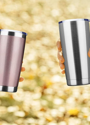 20oz Tumbler Stainless Steel Vacuum Insulated Mug with Lid, Double Wall Travel Mug, Durable Powder Coated Coffee Cup, Suitable for Ice Drinks and Hot Beverage (New Mix 12 pack)
