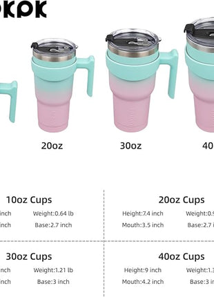 BJPKPK 10 oz Tumbler With Handle Stainless Steel Insulated Tumblers With Lid And Straw For Women,Bubble Gum