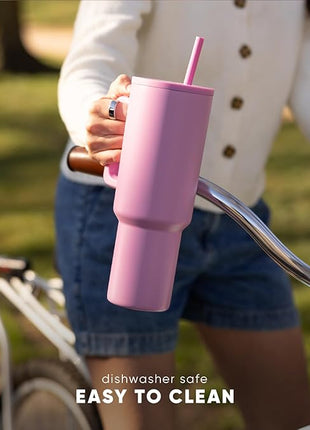 Simple Modern 40 oz Trek Tumbler with Handle and Straw Lid | Cup Holder Friendly Insulated Stainless Steel Travel Mug | Sea Glass Sage (Pack of 12)