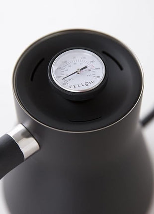 Fellow Stagg Stovetop Pour-Over Coffee and Tea Kettle - Gooseneck Teapot with Precision Pour Spout, Built-In Thermometer, Matte Black, 1 Liter