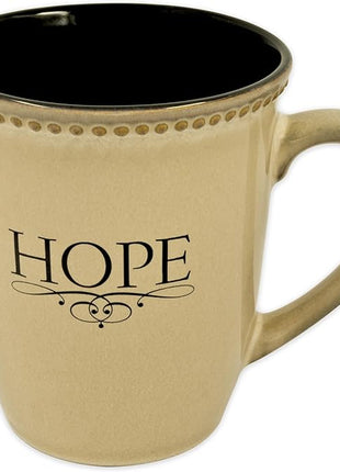 Christian Art Gifts Ivory Stoneware Coffee Mug – 13 oz. Microwave and Dishwasher-safe Lead & Cadmium-free Inspirational Scripture Coffee and Tea Mug for Men & Women with Bible Verse: Hope –Hebrew 6:19