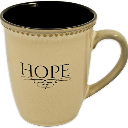 Christian Art Gifts Ivory Stoneware Coffee Mug – 13 oz. Microwave and Dishwasher-safe Lead & Cadmium-free Inspirational Scripture Coffee and Tea Mug for Men & Women with Bible Verse: Hope –Hebrew 6:19