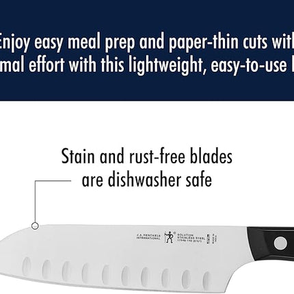 HENCKELS Solution Razor-Sharp 2-pc Knife Set, Santoku Knife 5 Inch, Santoku Knife 7 Inch, German Engineered Informed by 100+ Years of Mastery, Stainless Steel