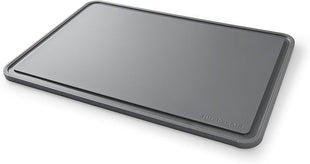 KitchenAid Classic Plastic Cutting Board with Perimeter Trench and Non Slip Edges, Dishwasher Safe, 12 inch x 18 inch, Gray