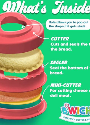 Sandwich Cutter and Sealer (Heart) - Crustless Sandwich Maker - Great for Lunchbox and Bento Box - Boys and Girls Kids Lunch - Sandwich Cutters for Kids