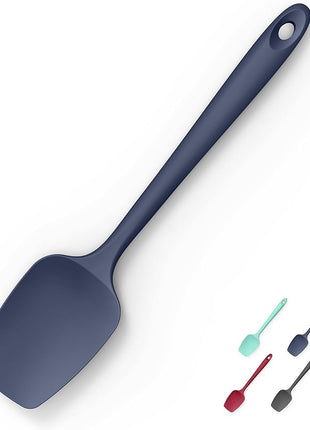 Heat Resistant Silicone Spoon Spatula, Doosu 600°F High Temp Flexible Cooking Spoons Kitchen Rubber Spoonula Scratch-Proof for Mixing Stirring Scraping Serving Non-Stick Cookware (11.4in, Navy Blue)