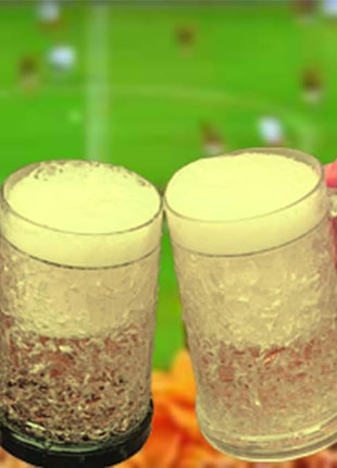 Double Wall Gel Frosty Freezer Ice Mugs Clear Set of 4 (White black red and blue)