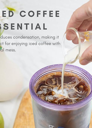 bzyoo SIP 24oz (710ml) Double Wall Plastic Tumbler with Lid and Straw Cold Drink Travel Mug Reusable Ice Coffee Tea Cup Perfect for Office Poolside Parties Gifts Color: Pearl Purple