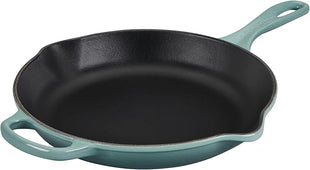 Le Creuset Enameled Cast Iron Signature Iron Handle Skillet, 10.25", Sea Salt