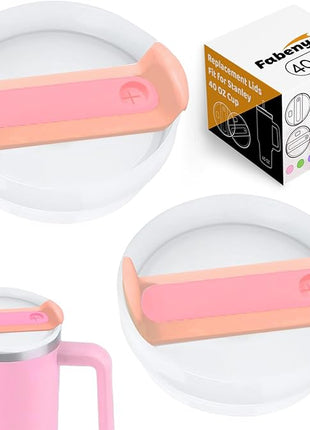 40 OZ Tumbler Lid Replacement Fit for Stanley Cup, 2 Pack Replacement Lids Fit for Stanley Travel Tumbler, Spill Proof Tumbler Covers for Stanley Cup Accessories (Opaque - Peachy)