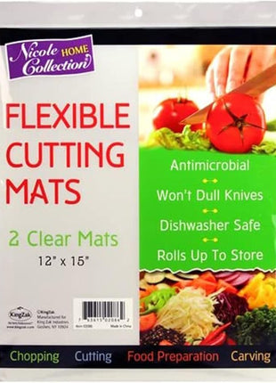 Flexible Plastic Cutting Board Mats set, Clear Kitchen Cutting Board Set of 2 Clear Mats