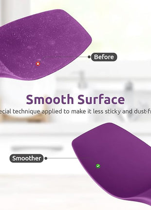 Heat Resistant Silicone Spatula Set: U-Taste 600ºF High Temp Seamless Food Grade Utensil, Flexible Rubber Silicon Kitchen Cooking Mixing Baking Scraper for Nonstick Cookware Set of 4 (Purple)