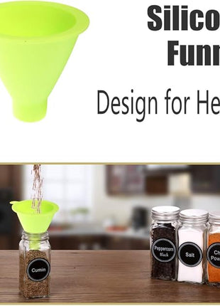 SWOMMOLY Spice Rack Organizer with 72 Empty Square Spice Jars, 340 Spice Labels with Chalk Marker and Funnel Complete Set,for Countertop,Cabinet or Wall Mount, Black