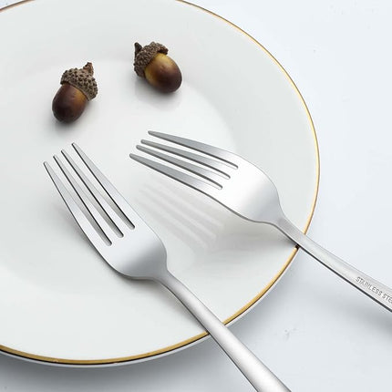 24 Pieces Dinner Forks, Forks Silverware(8 inches), Food Grade Stainless Steel Flatware Forks, Mirror Polished & Dishwasher Safe, Using for Home, Restaurant or Kitchen