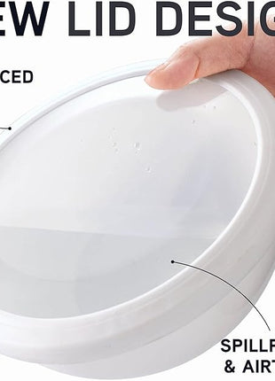 COOK WITH COLOR Mixing Bowls with TPR Lids - 12 Piece Plastic Nesting Bowls Set includes 6 Prep Bowls and 6 Lids, Microwave Safe Mixing Bowl Set (Mint)