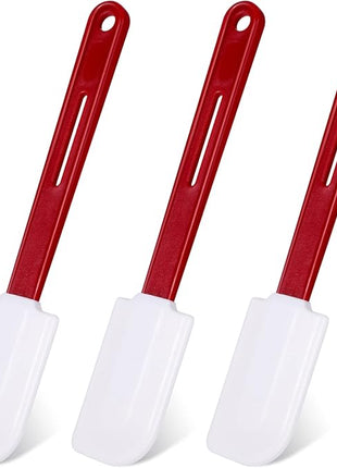 Set of 3 High Temp Silicone Spatulas Heat Resistant Rubber Commercial Heavy Duty Silicone Scraper Spatula with Handle for Kitchen Baking Cooking(10 x 2 Inches,Spatula)